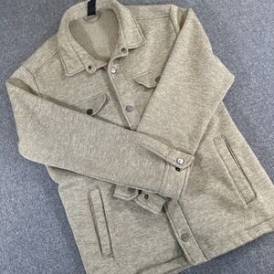 Stormtech Sherpa Lined Jacket Mens Large Beige Button Up Fleece Coat‎
